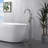 Euro Collection Single Handle Floor Mounted Roman Tub Filler Faucet with Hand Shower - Brushed Nickel-36865952