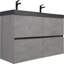 Meuble-lavabo flottant double à cuve double, armoire murale moderne, cuves à double cuve en quartz noir, 4 tiroirs à fermeture en douceur