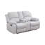Ensemble de canapé inclinable 2 pièces en lin Brooklyn gris / blanc avec rangement pour console et porte-gobelets-1642774352-1642774356