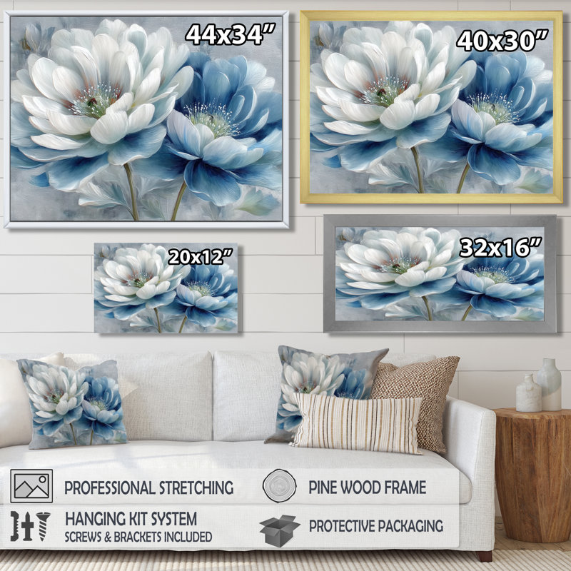 «Beautiful Peony Meadows In England - Pe pivoines», impression sur toile à motif floral blanc, H 12 po x l 20 po, Doré