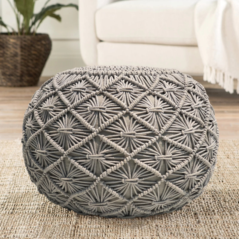 Repose-pieds rond de 20 po de largeur Phelan, Gris