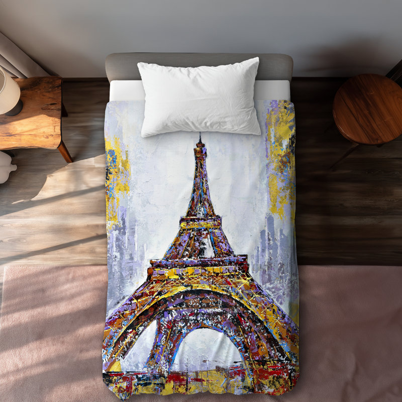 Abstract Paint Splash Eiffel Tower Duvet Cover | Home Decor