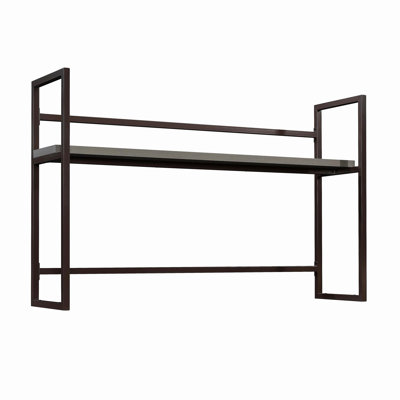 Credenza Hutch with Impact-Resistant Design, Brown finish