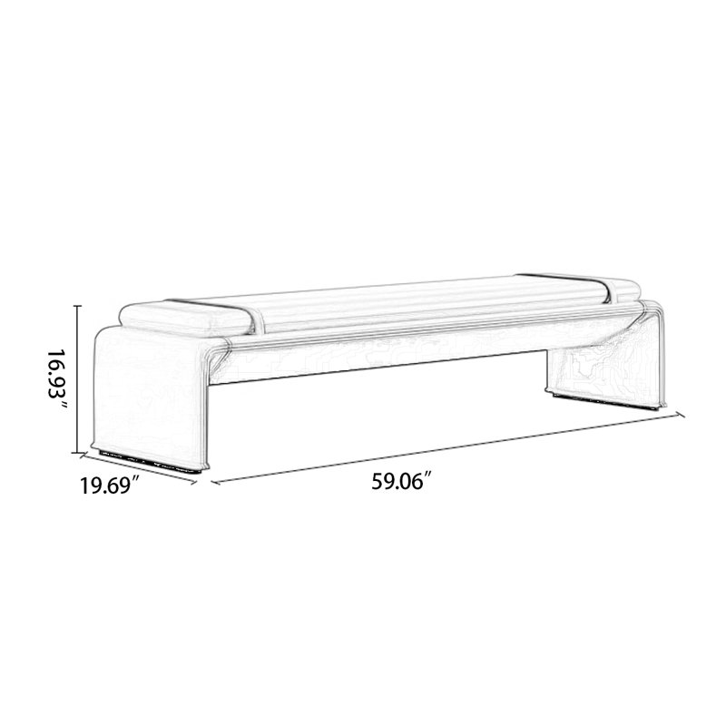 Upholstered Bench, Gray
