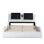 Faux Leather Upholstered Platform Bed Frame With Led Lighting, Bluetooth Connection To Play Music Control, Backrest Vibration Massage, Curve Design, Wood Slat Support, Exhibited Speakers, King Size-652927836-652927838