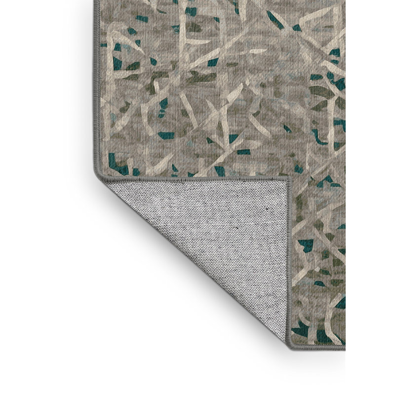 Machine Washable Gray Area Rug GSIX03637, Rectangle 5' x 8'