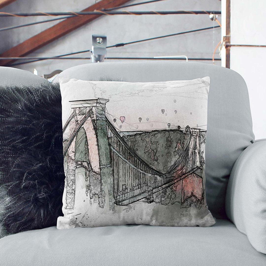Clifton Suspension Bridge in Bristol Cushion with Filling