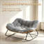 Double chaise berçante, design surdimensionné avec coussin, mobilier d'extérieur pour la cour, le patio et le jardin