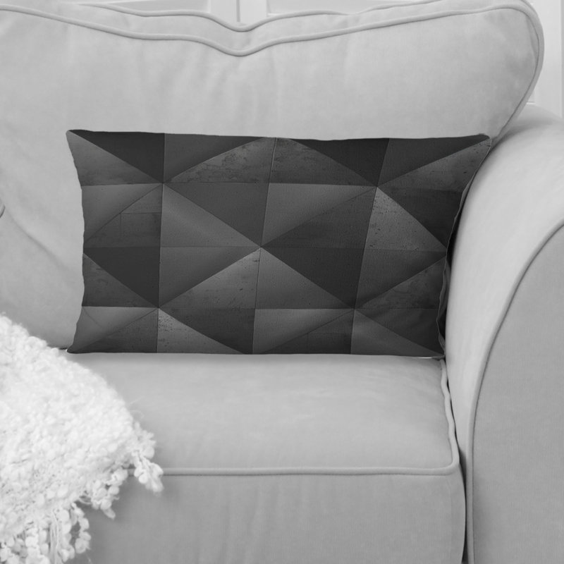 Motif losange noir moderne III - coussin lombaire moderne