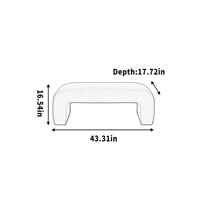 Lonisha, H 16,54 po x l 43,31 po x P 17,72 po