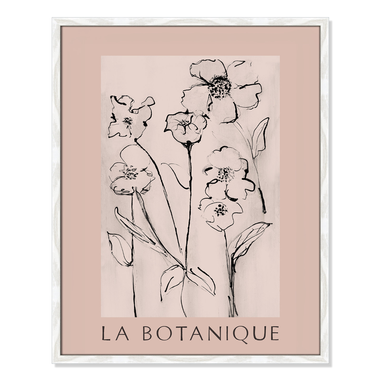 Riya "La Botanique" Print by Susan Jill, White Single Picture Frame, No, 29.5" H x 23.5" W x 0.75" D