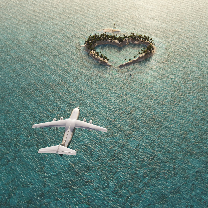 Heart-Shaped Island - Wrapped Canvas Print, 91cm H x 91cm W x 3.8cm D