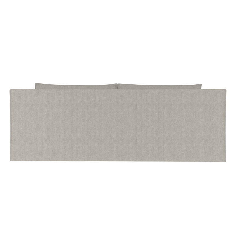 Mulberry Square Track-Arm Sofa with Flange Seam, Box Weave Linen Silver Streak, 33" H x 84" W x 45" D, Weathered