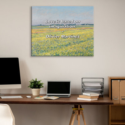 Citation artistique «L'amour est basé sur l'imagination». Toile tendue par Olivier Martinez