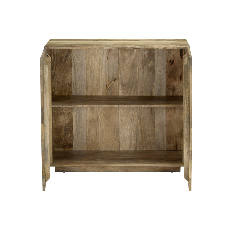Brown Solid Wood Two Door Accent Cabinet