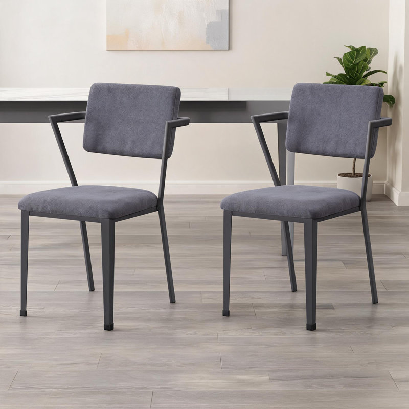 Ensemble de chaises grises et gris à dossier ouvert (ensemble de 2)