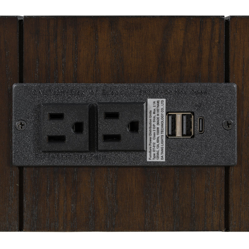 Console avec tiroir et station de charge, Espresso