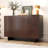 Guilren Modern 3-Door Sideboards Accent Cabinet, Walnut Wood Credenza with Storage