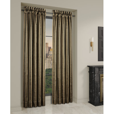 Calvari - Black And Gold 95" Window Panel Pair
