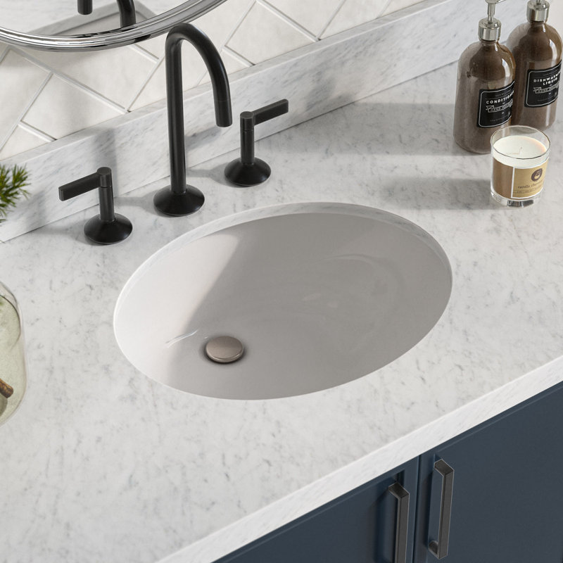 ARIEL Kelly 49 Single Sink Bathroom Vanity with Italian Carrara Marble Top, Midnight Blue, 49"