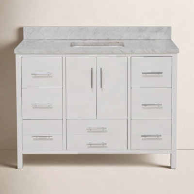 Kiara 48" Carrara Marble Single Bathroom Vanity