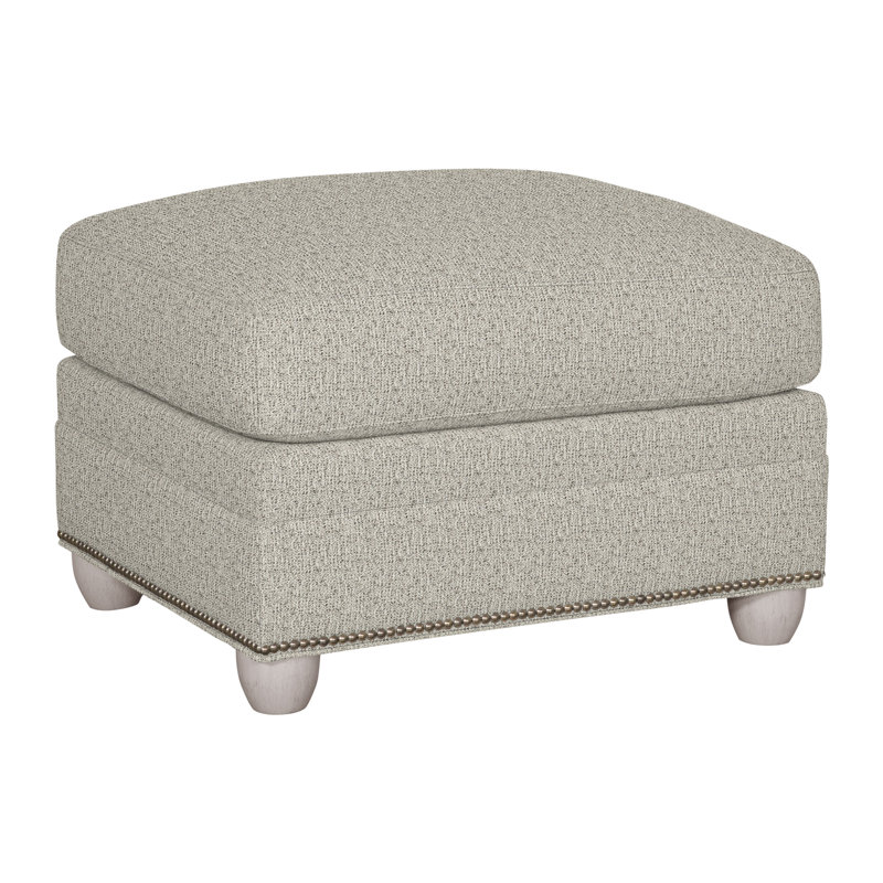 Fairgrove Upholstered Ottoman, Dove Gray, Tuck Metal, Yes