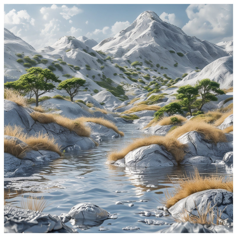 Rideaux de douche Snowy Mountain, L 70 po x H 93 po