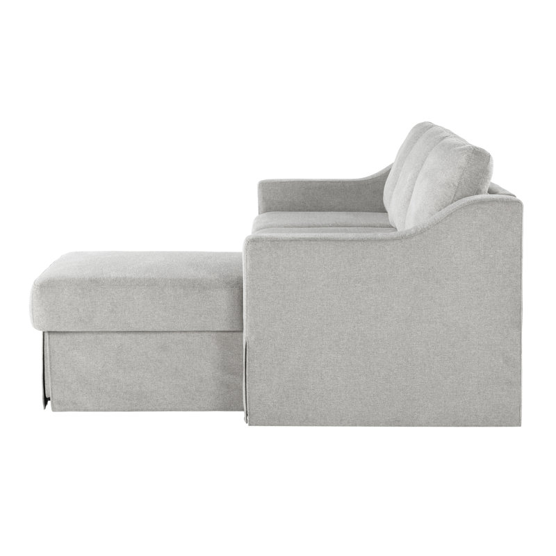 Canapé-lit modulaire pleine grandeur 89,8 po avec méridienne de rangement et lit escamotable Serta Harvey, Lin