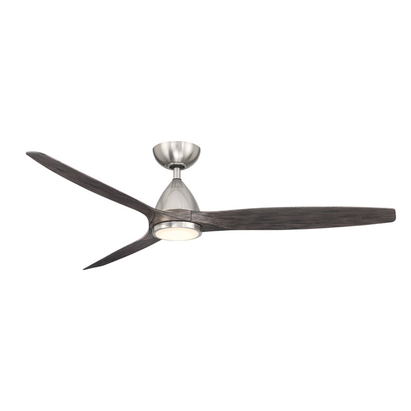 Skylark 3 - Blade Indoor/Outdoor Smart Ceiling Fan with Adjustable CCT 2700K-3000K-4000K-5000K LED Light Kit and Remote Control Included, Works With Alexa and iOS or Android App