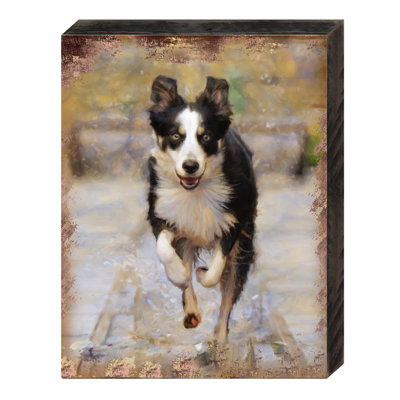 Bloc de bois pour chien qui court