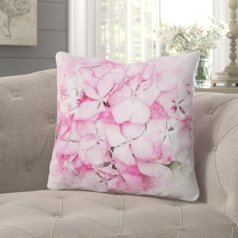 Coussin décoratif fleur Judd, Microsuède, Intérieur