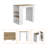 Kitchen Island Doyle, Three Side Shelves, White And Light Oak Finish-1104601633