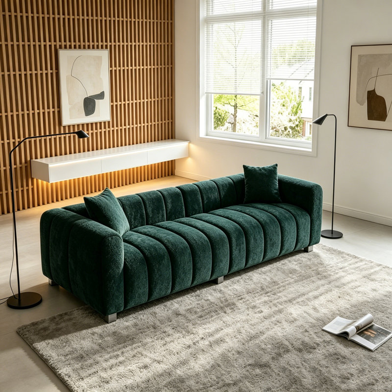 Canapé en velours de première qualité 83,46 po, Green