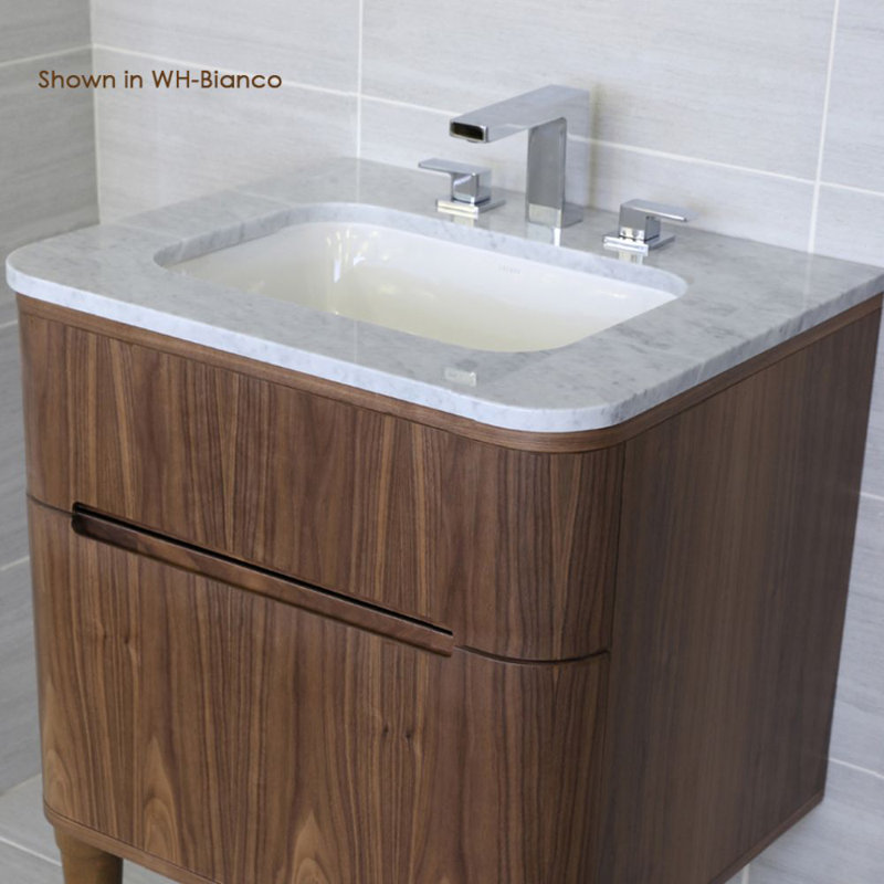 Eleganza 24'' W Single Stone Vanity Top, Polished White