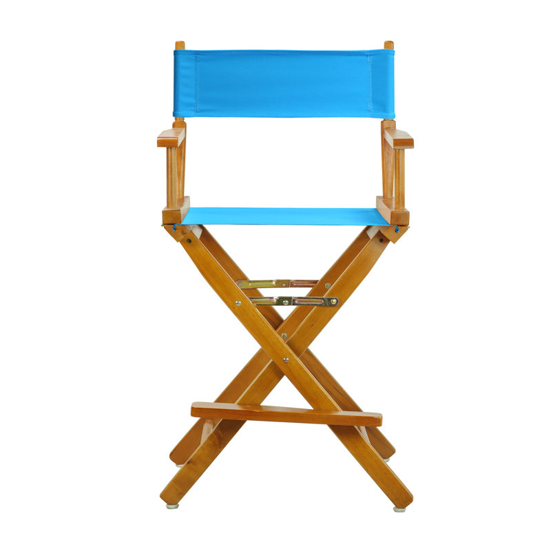 Chaise de réalisateur pliante 24 po, Blanc, Turquoise