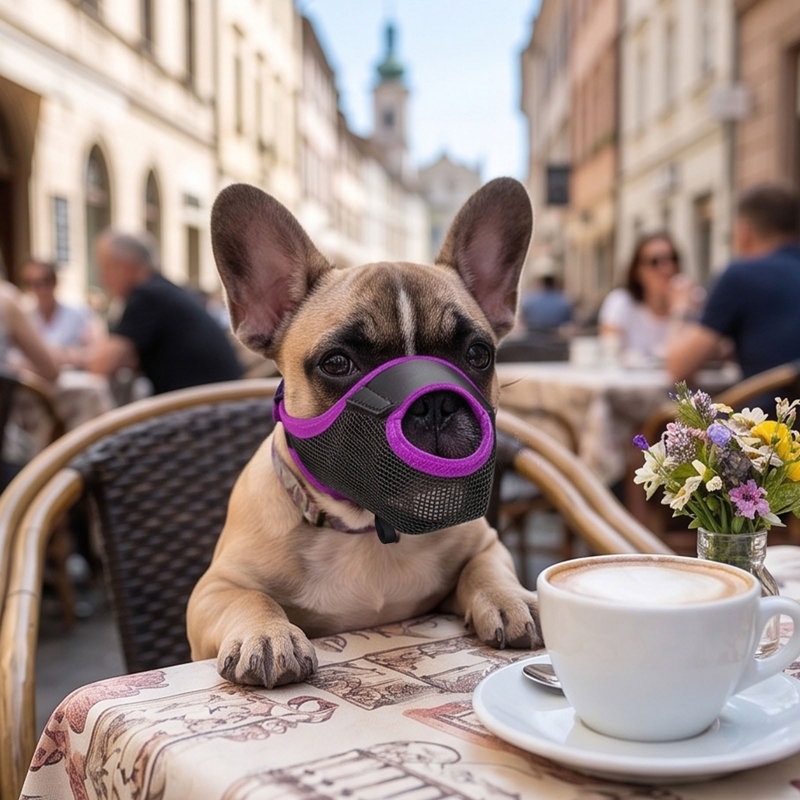 Museau de chien en maille respirante, mauve, PPS