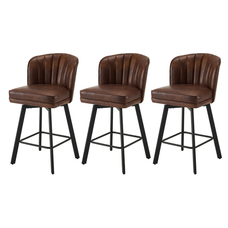 26" Swivel Counter Height Bar Stools With Backs For Kitchen Island, null, null, null