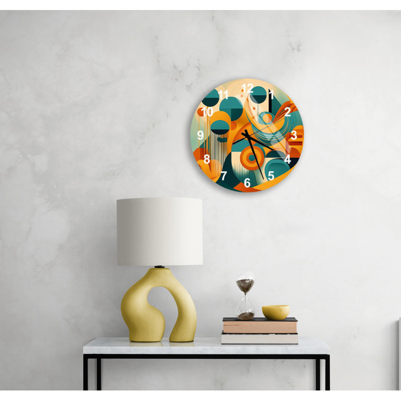 Horloge murale Mid-Century, Blanc