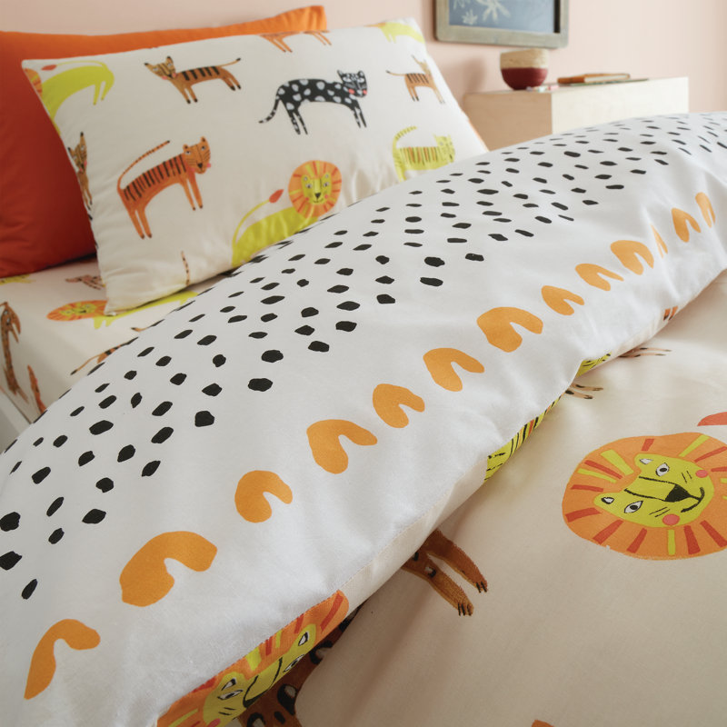 Khari Animals Cotton Duvet Cover Set, Single Duvet Cover + 1 Standard Pillowcase