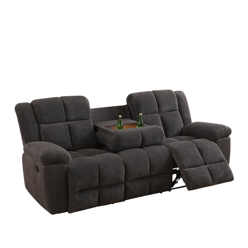Ensemble de canapé inclinable 3 pièces gris