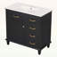 Armoire de rangement autoportante avec lavabo, tiroirs rabattables et tablette réglable-1048172085