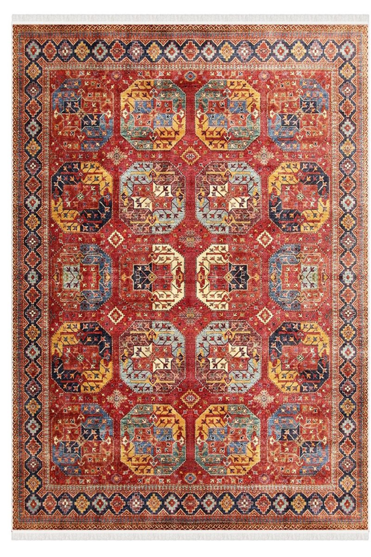 Rugpera Wachehe Red Color Geometric Design Carpet Machine Woven ...