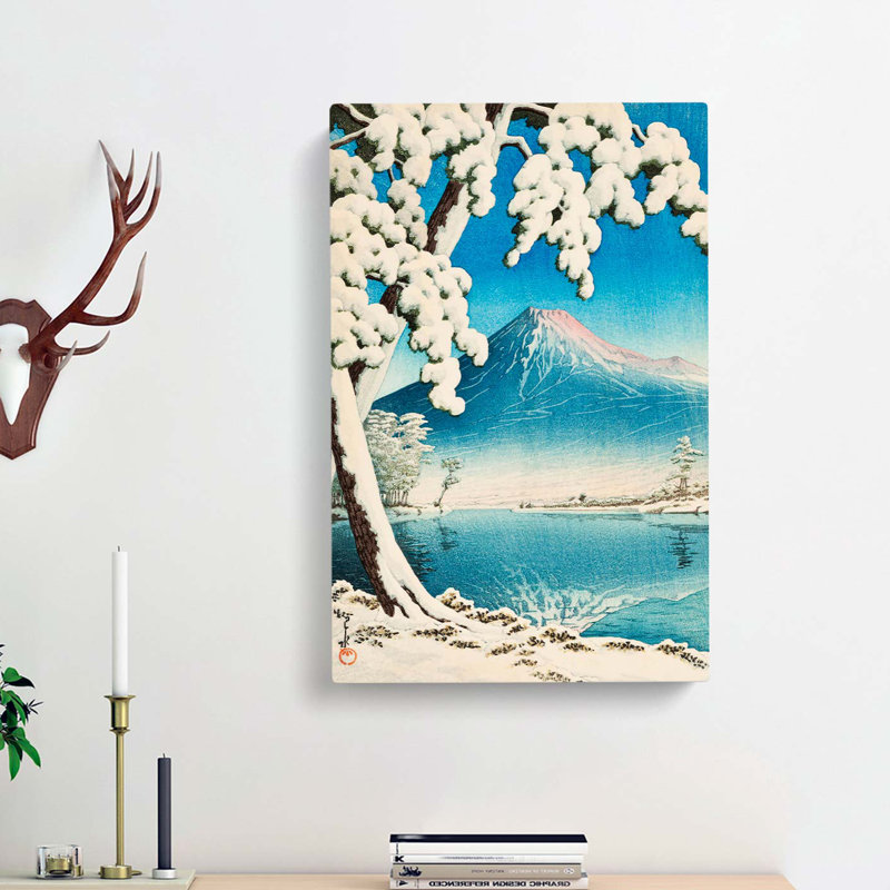 Snowfall On Mount Fuji by Tsuchiya Koitsu - Wrapped Canvas Painting, 60cm H x 40cm W x 3cm D