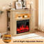 Foyer électrique de 43 po avec manteau de cheminée encastré de 23 po avec 7 couleurs de flamme réglables-2101485658