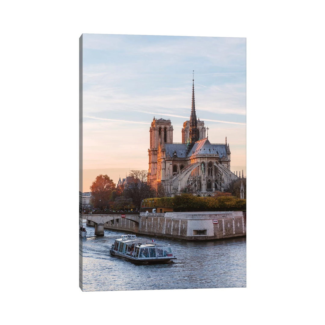 Notre Dame And River Seine by Matteo Colombo - Wrapped Canvas Print
