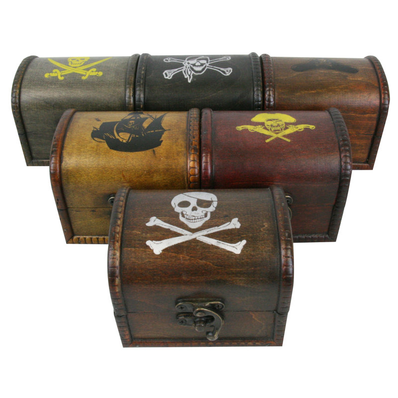 Ensemble de boîtes décoratives en motif pirate 6 pièces Dearborn
