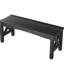 Banc d'extérieur noir de 44,5 pouces avec sièges incurvés et sièges confortables en bois de plastique de 600 lb - Finition d'aspect de patio