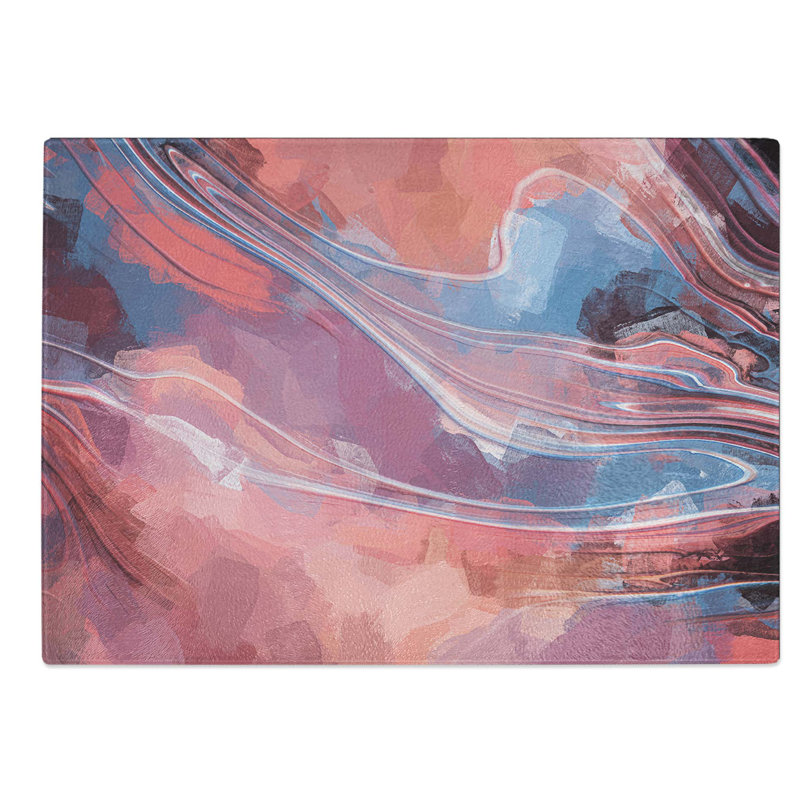 Glass Honey Stream in Abstract Chopping Board, 39 cm W x 28.5 cm L