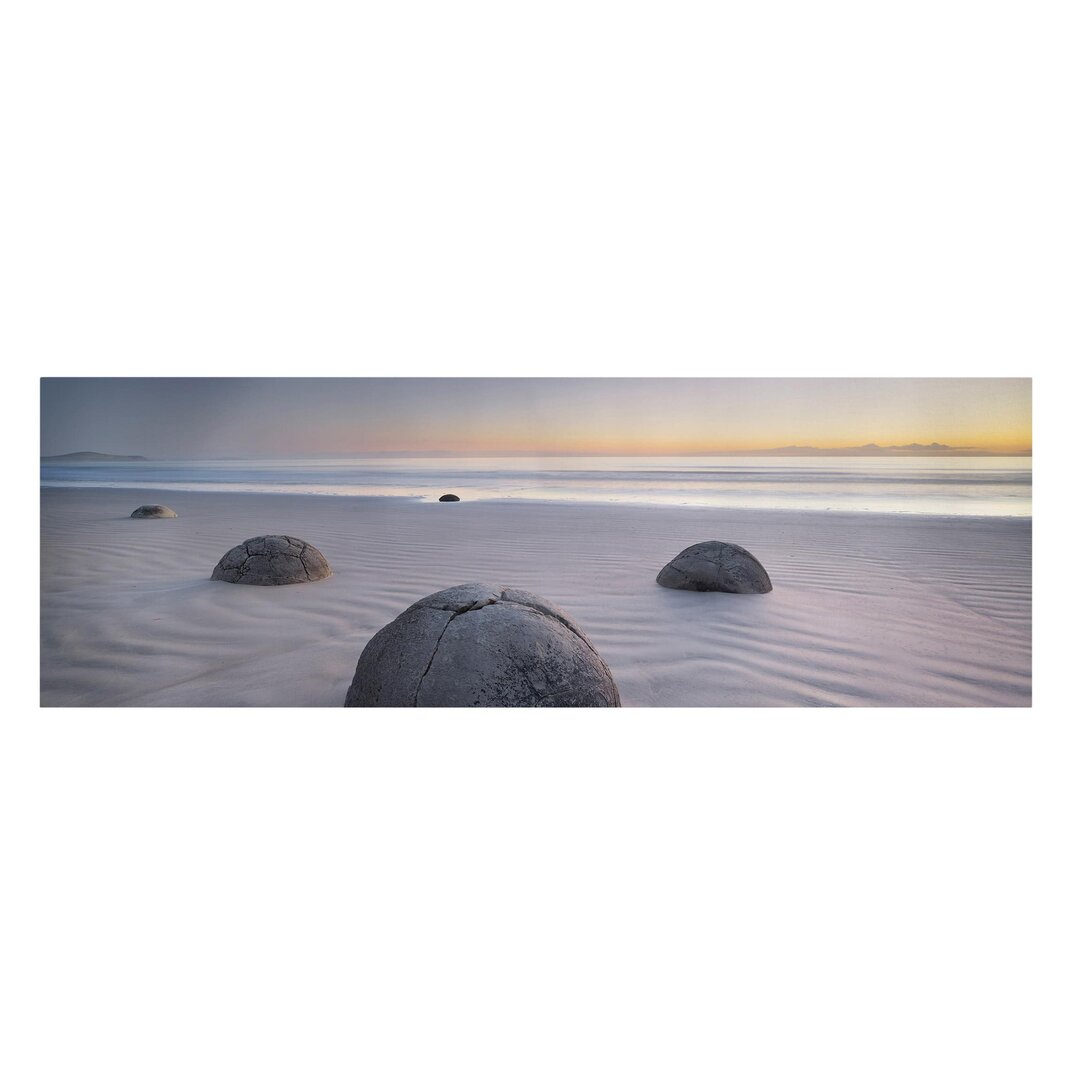 Leinwandbild - Moeraki Boulders Neuseeland - Panorama Quer