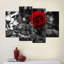 Ensemble de 4 pièces Lone Rose Pop sur toile-213388076